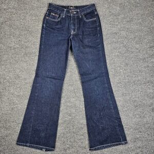 LEI Bootcut Jeans Women's Juniors 3 Vintage Dark Wash Denim Western Y2K READ